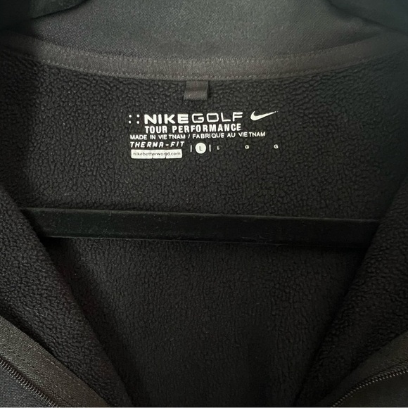 Men’s Nike Golf Therma-Fit Black Half-Zip Pullover with White Stripe Size Large - Picture 4 of 6